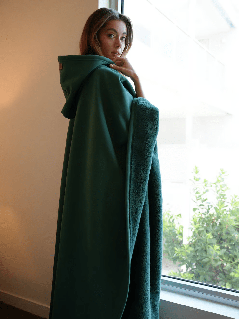 Oversized Soft Fabric Calming Hoodie Blanket