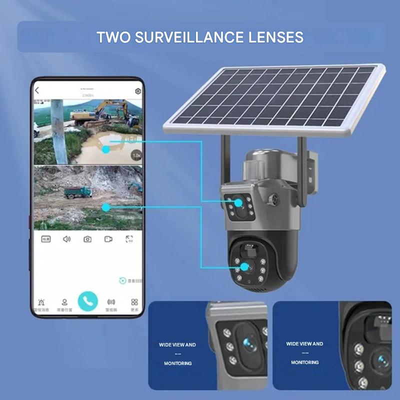 Solar-Powered Wireless 4K Security Camera – Dual Protection System