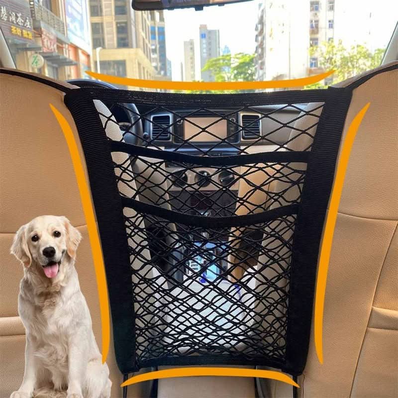 Dog Car Safety Net with Practical Storage Solution