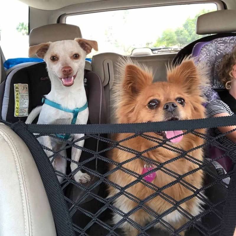 Dog Car Safety Net with Practical Storage Solution