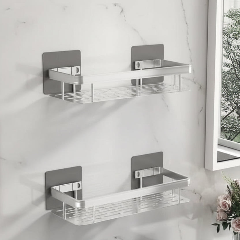Drill-Free Adhesive Bathroom Shelf – Chic and Functional for Any Bathroom