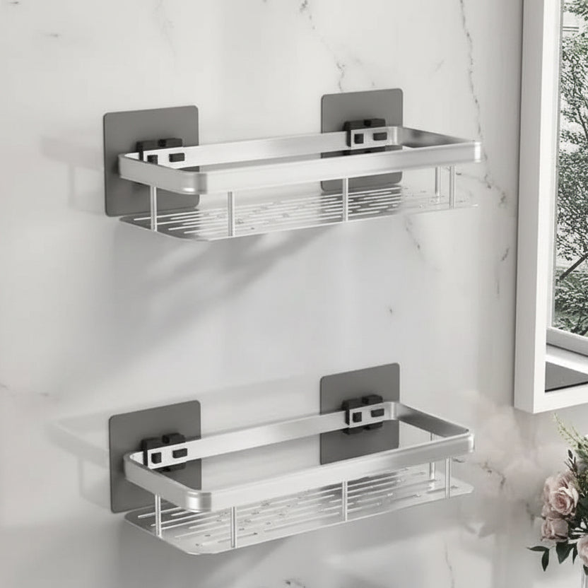Drill-Free Adhesive Bathroom Shelf – Chic and Functional for Any Bathroom