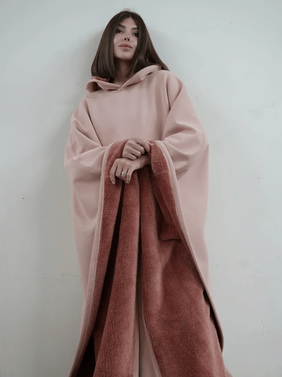 Oversized Soft Fabric Calming Hoodie Blanket