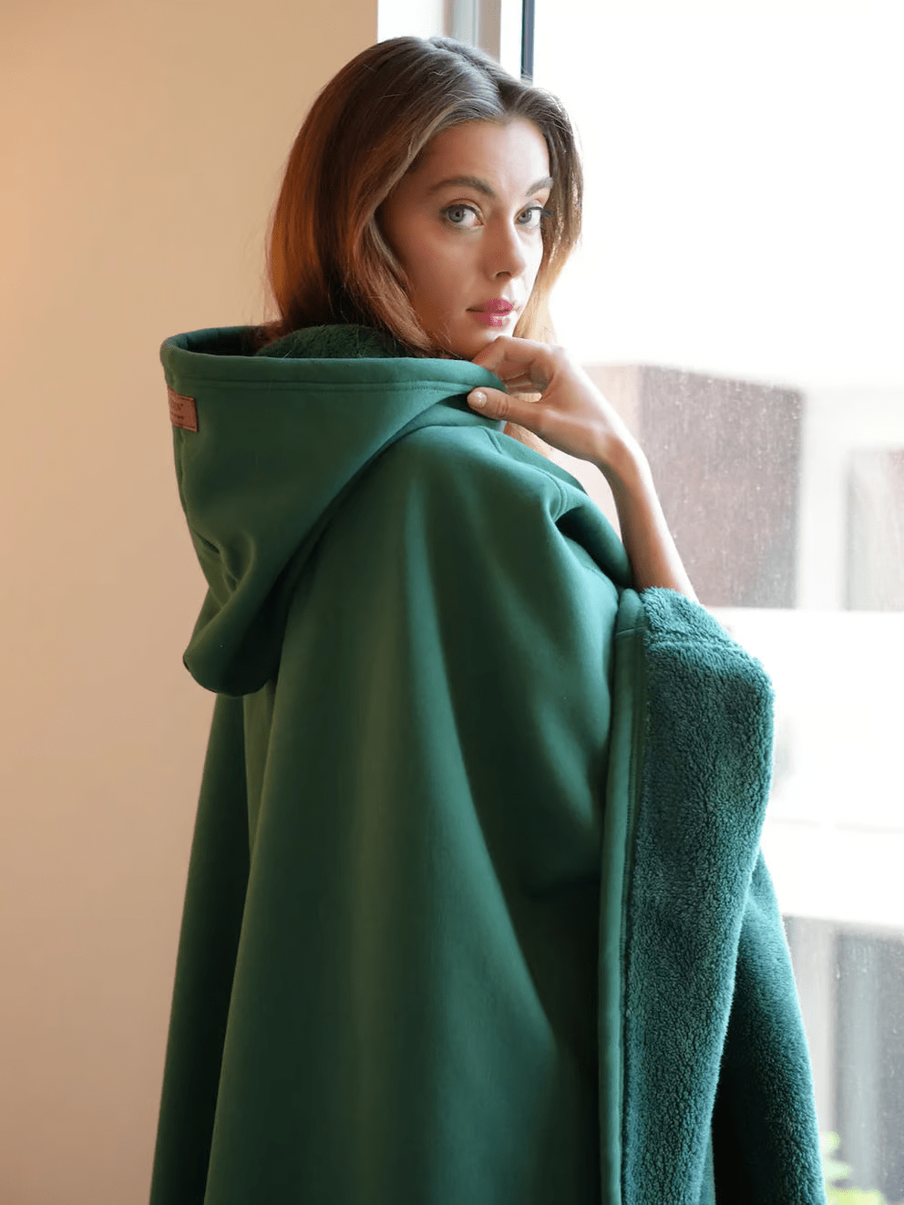 Oversized Soft Fabric Calming Hoodie Blanket