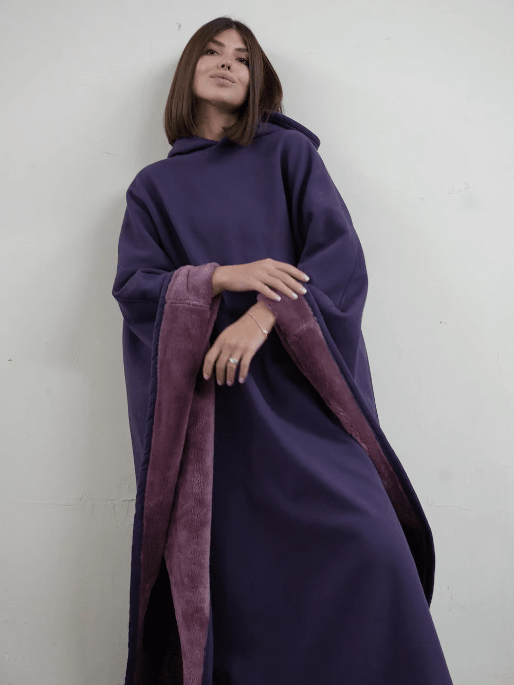 Oversized Soft Fabric Calming Hoodie Blanket