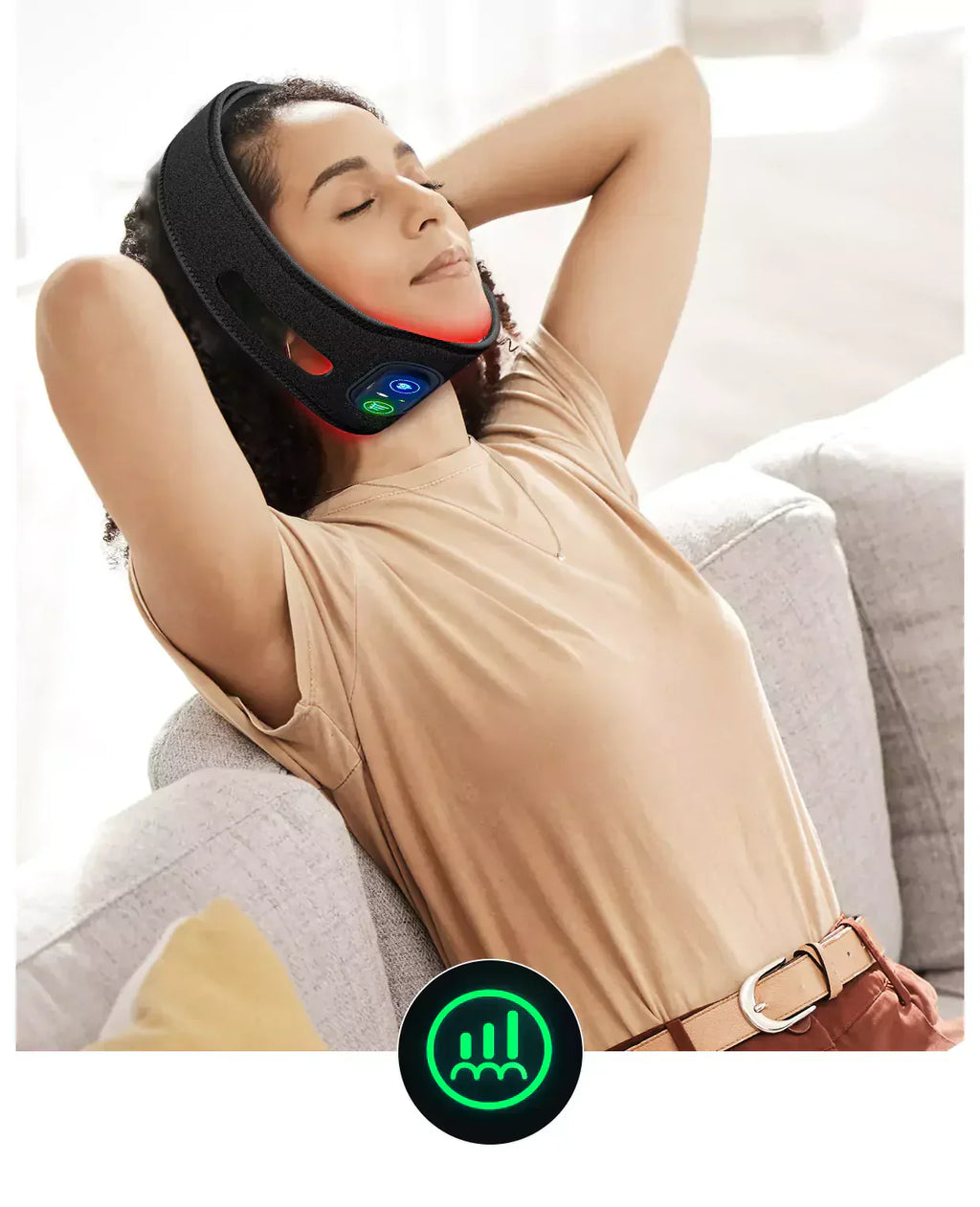 Red Light Therapy Belt for Chin Contouring and Double Chin Reduction