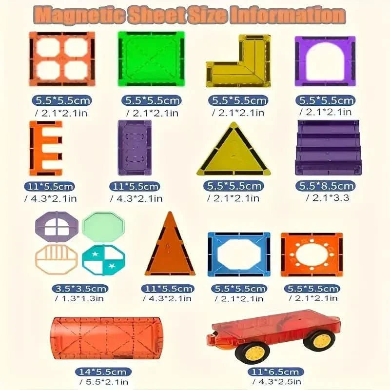 Magnetic Building Blocks for Creative 3D Construction and Educational Play for Ages 2 and Up