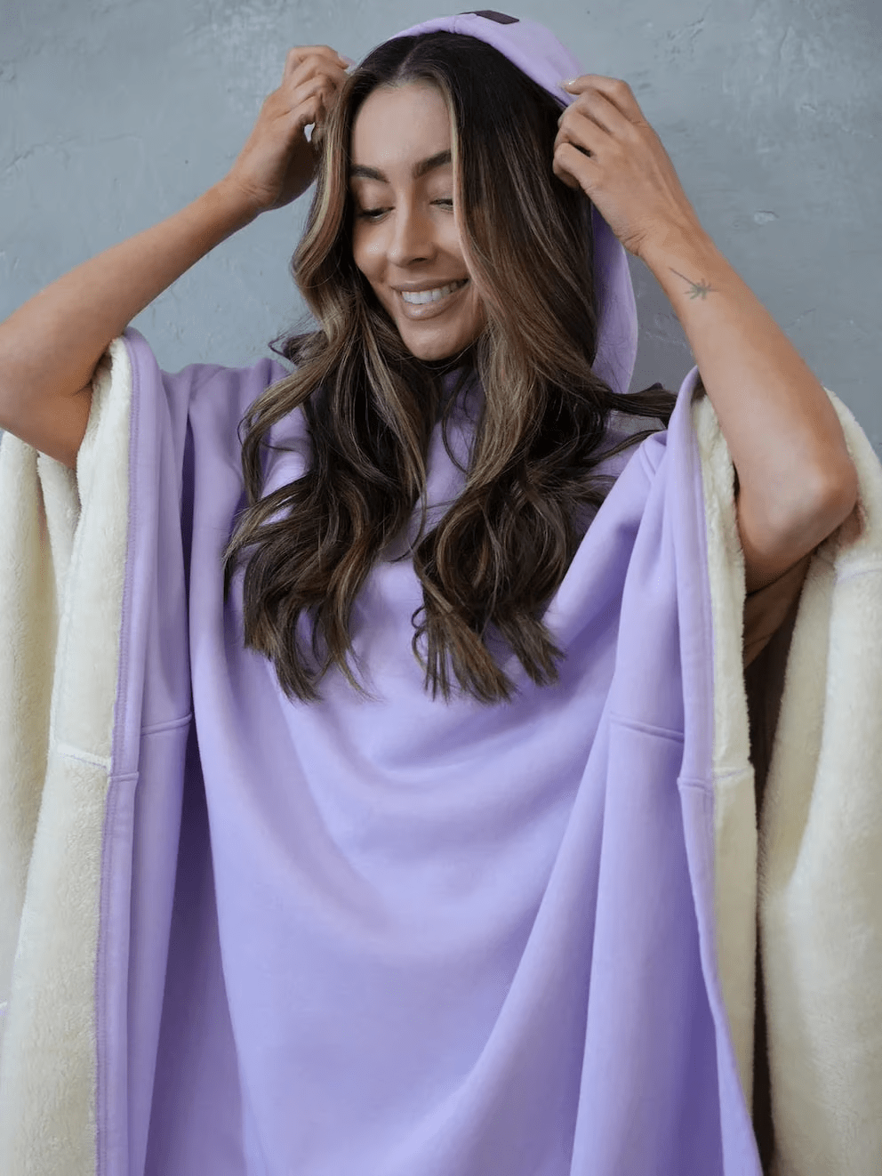 Oversized Soft Fabric Calming Hoodie Blanket