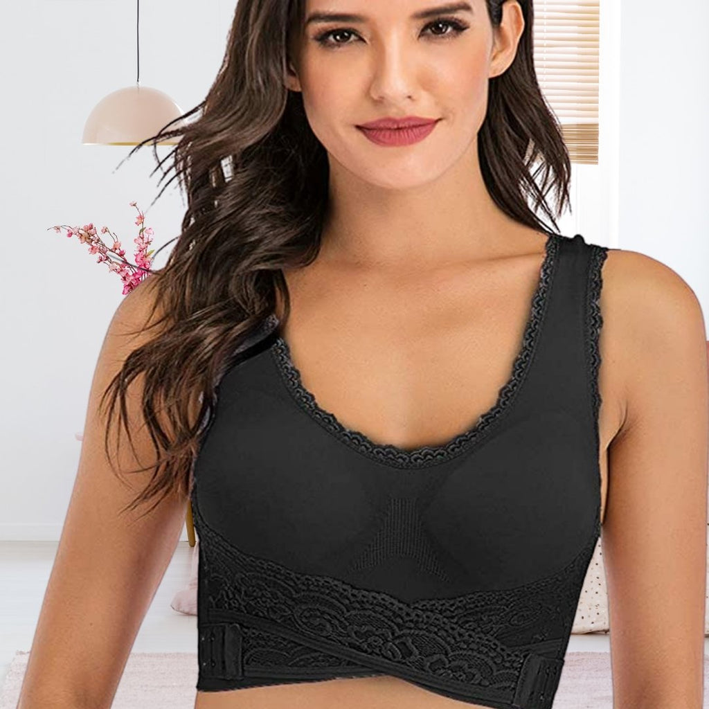Women’s Wireless Sports Bra | With Cross Front Closure