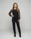 Ladies Black Formal Blouse | Long Sleeve