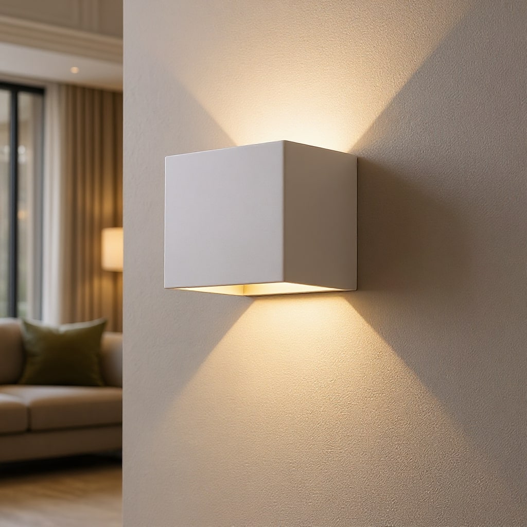 Battery-Operated Wireless Wall Light for Indoor and Outdoor Use | LED Wall Lamp with Sensor in Black and White