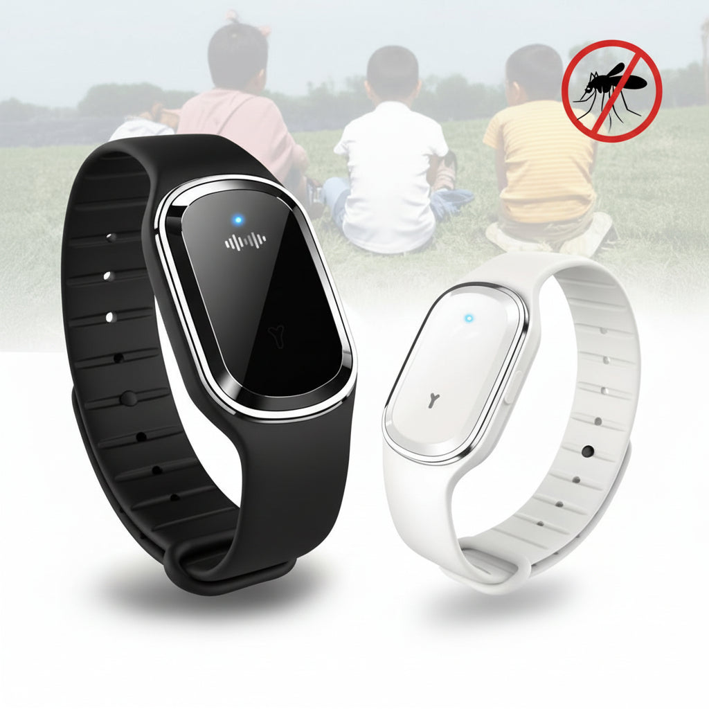 Rechargeable Ultrasonic Mosquito Repellent Bracelet with Sleek Design