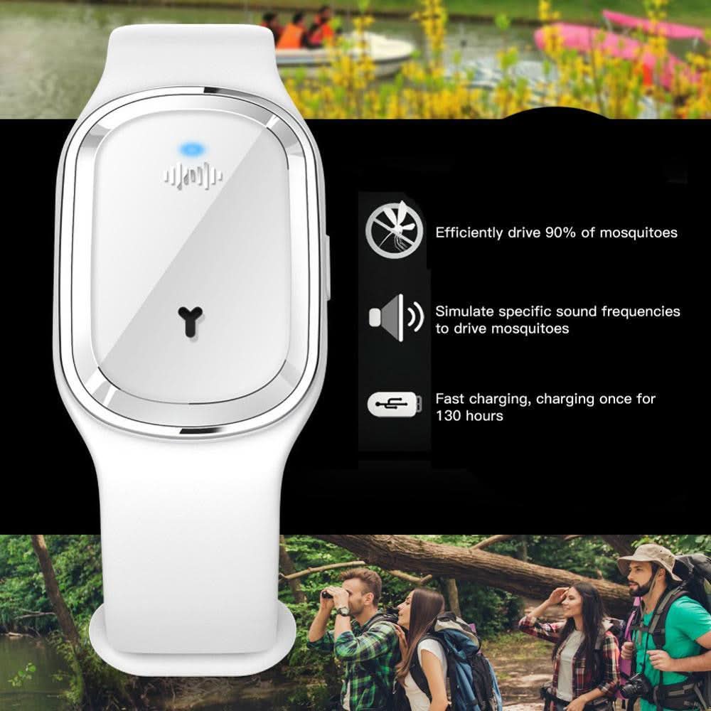 Rechargeable Ultrasonic Mosquito Repellent Bracelet with Sleek Design