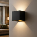 Battery-Operated Wireless Wall Light for Indoor and Outdoor Use | LED Wall Lamp with Sensor in Black and White