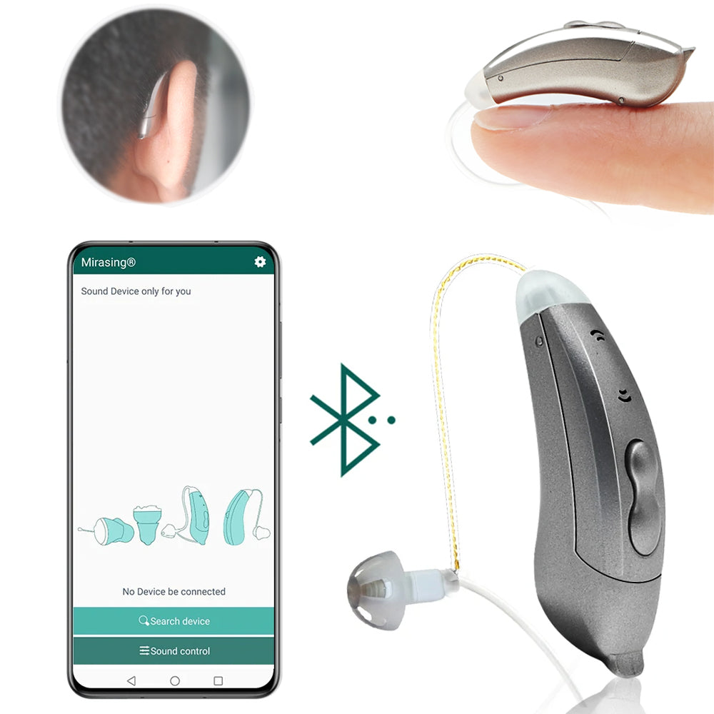 Discreet BTE Hearing Aids with Mobile App Control