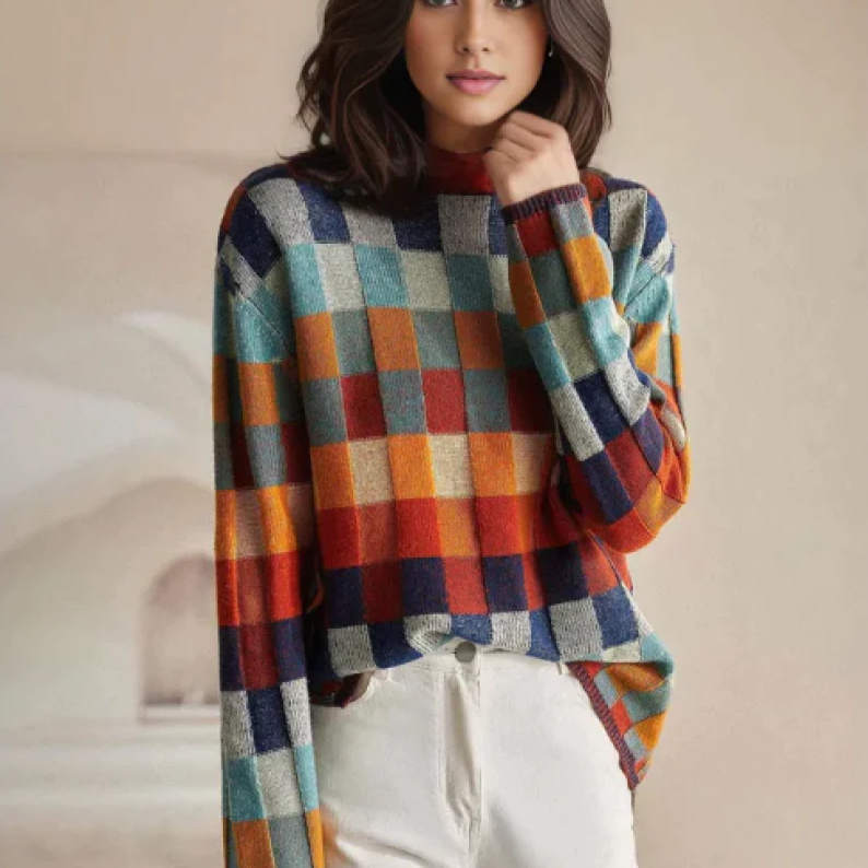 Women’s Checked Sweater | Long
