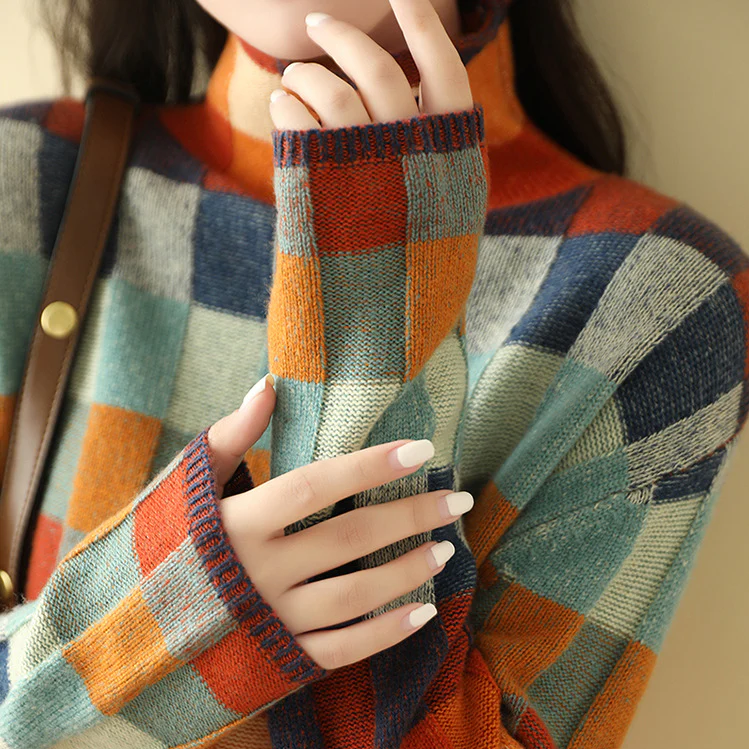 Women’s Checked Sweater | Long