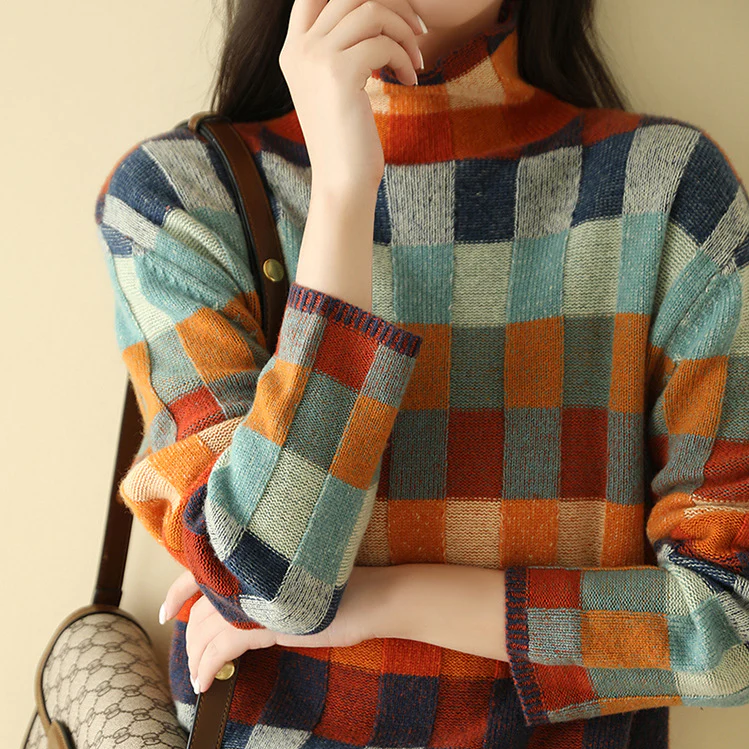 Women’s Checked Sweater | Long