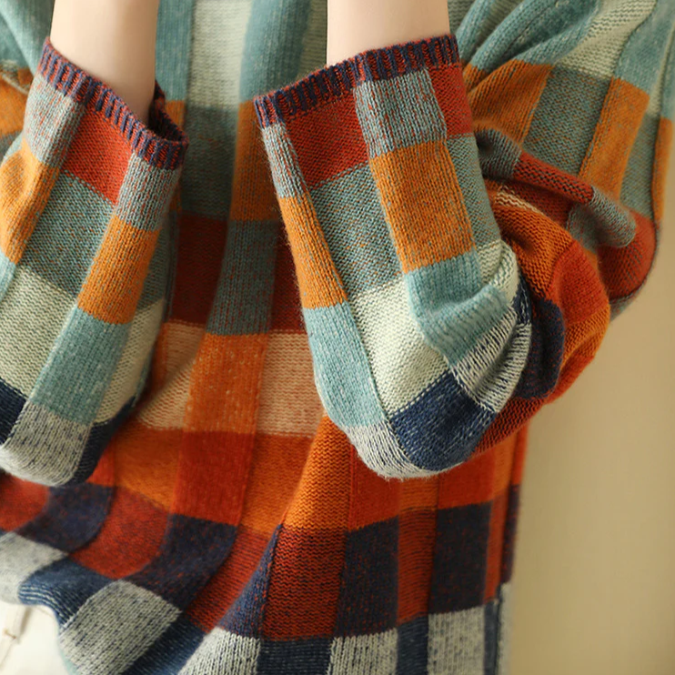 Women’s Checked Sweater | Long