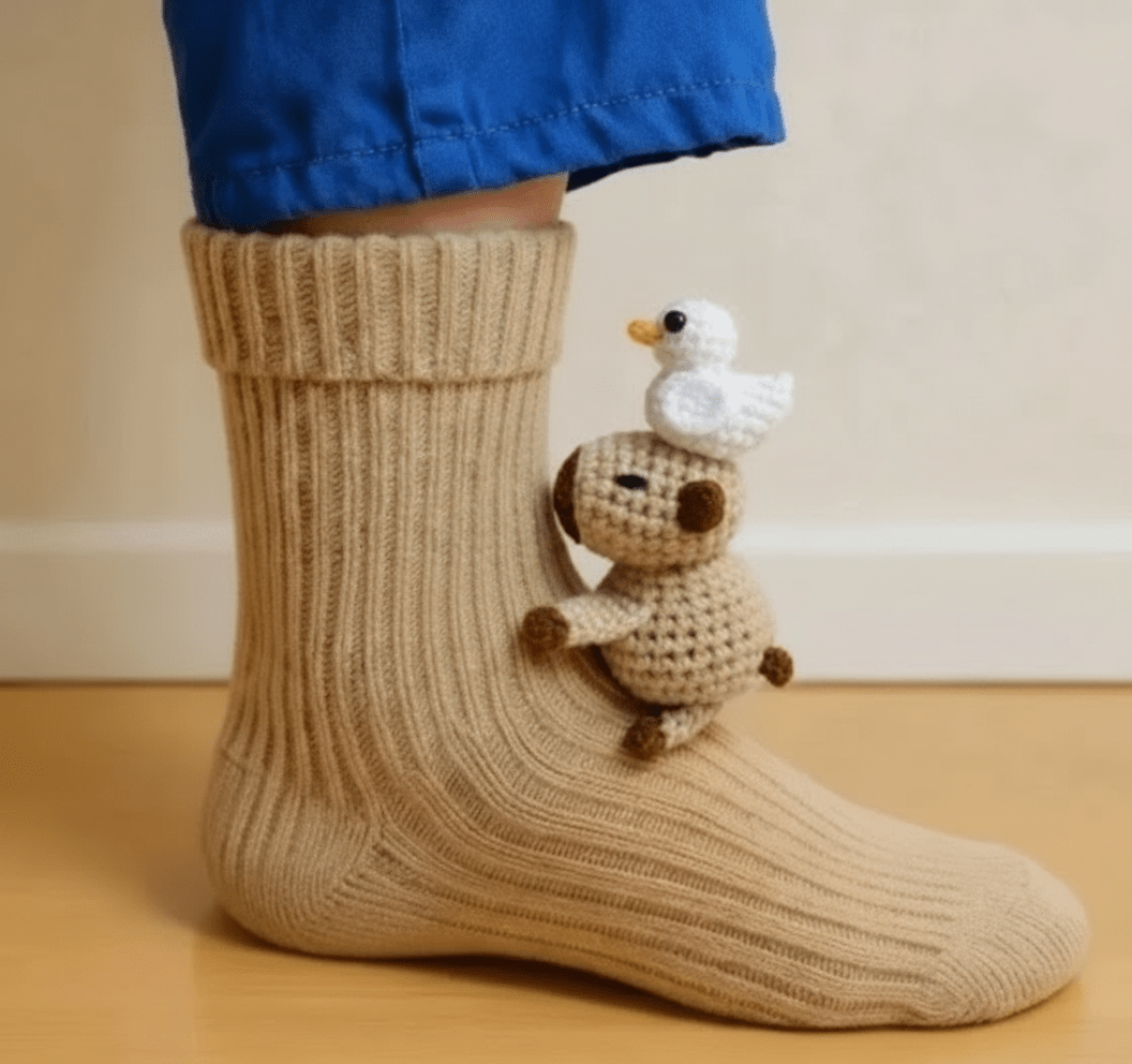 Comfortable House Socks Featuring Cute 3D Animal Design and Non-Slip Sole for Safety