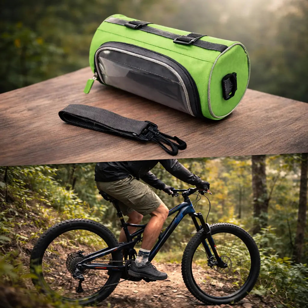 Waterproof Bicycle Handlebar Bag with Touchscreen Access