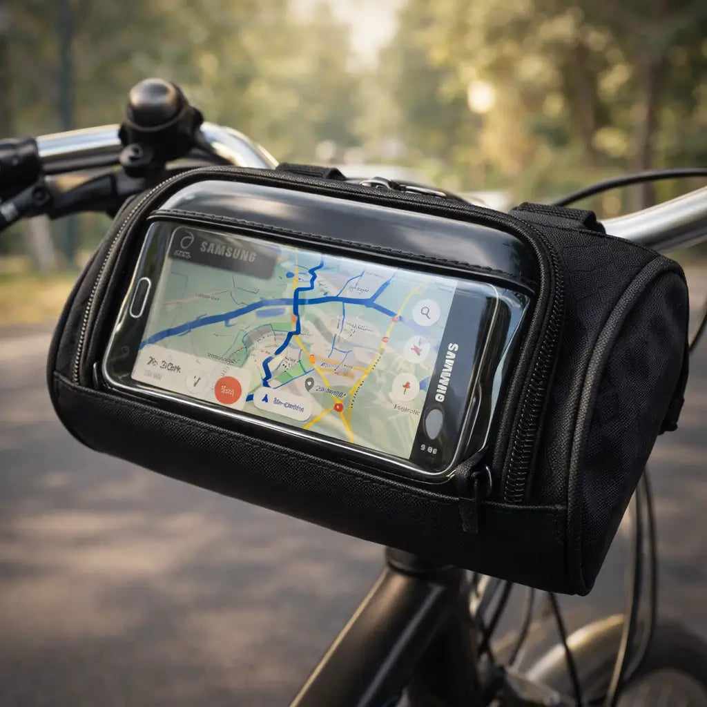 Waterproof Bicycle Handlebar Bag with Touchscreen Access