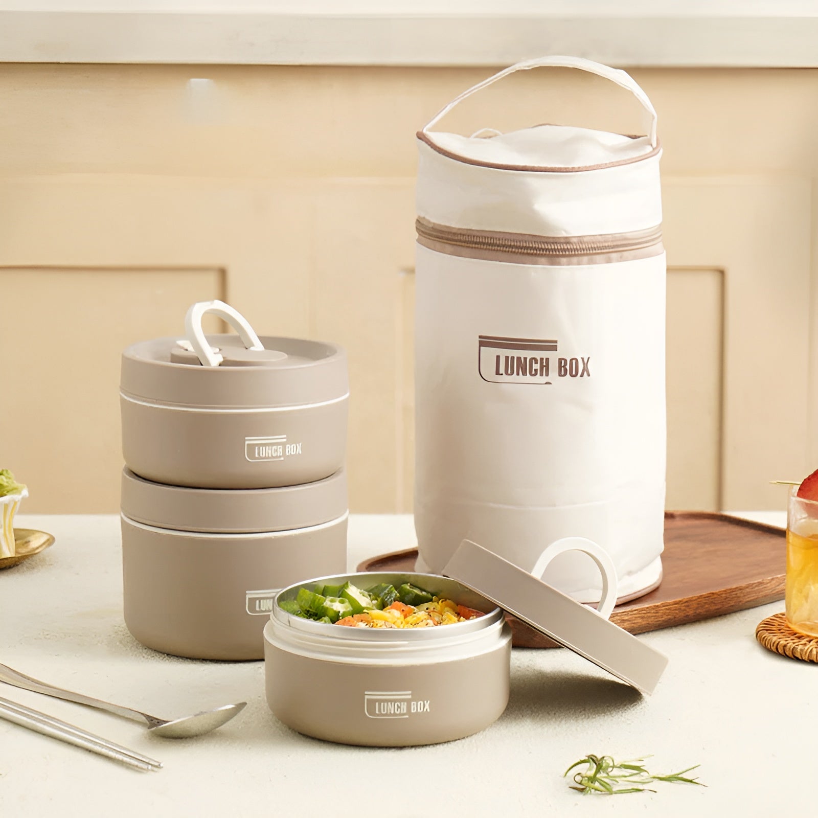 Insulated Lunch Box with Multiple Compartments & Leak-Proof Design | Includes Carry Bag
