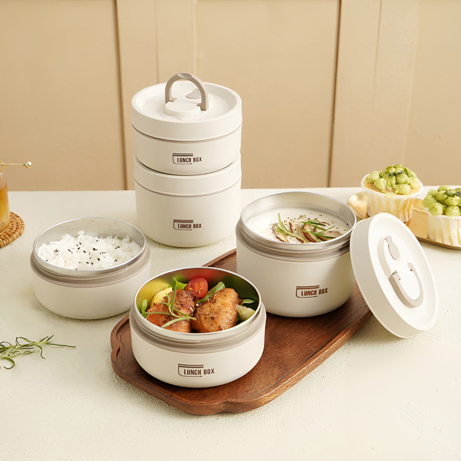 Insulated Lunch Box with Multiple Compartments & Leak-Proof Design | Includes Carry Bag