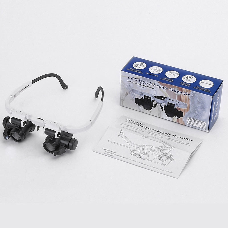 Illuminated Magnifying Glasses with 8x, 15x, and 23x Magnification