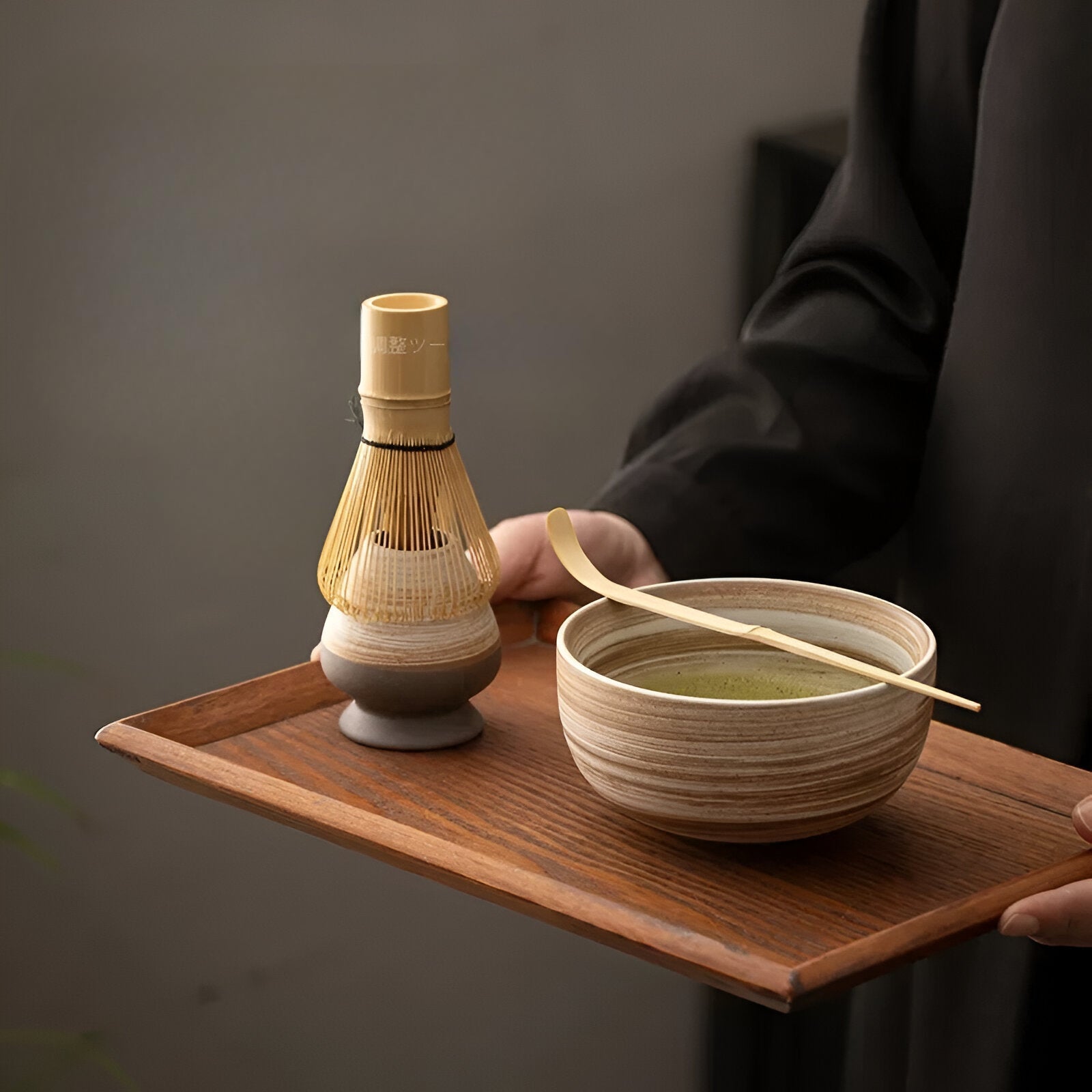 4-Piece Matcha Tea Set with Bamboo Whisk | Perfect for Traditional Tea Ceremony