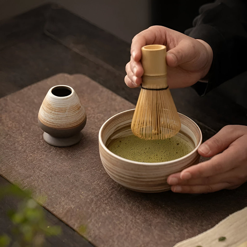 4-Piece Matcha Tea Set with Bamboo Whisk | Perfect for Traditional Tea Ceremony