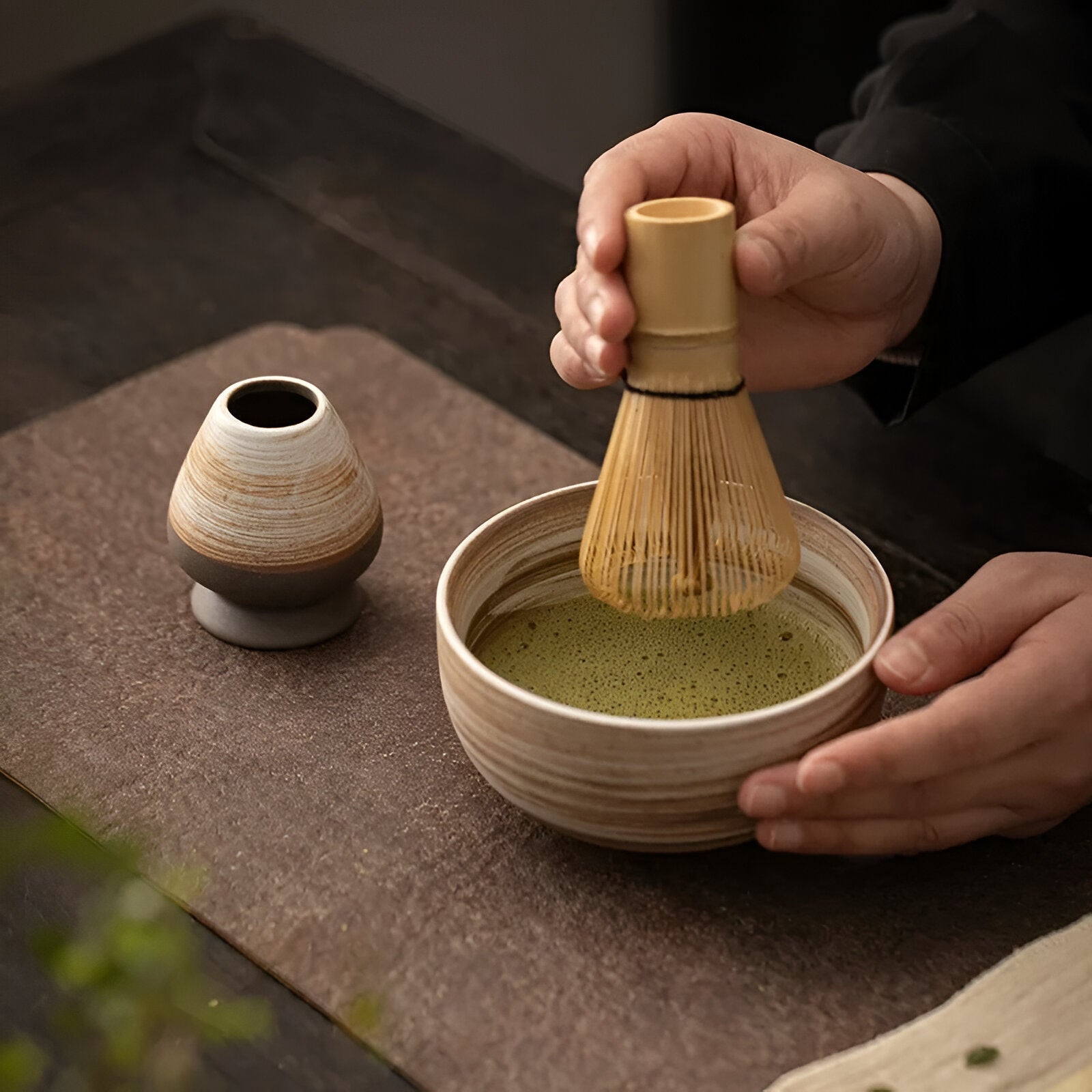 4-Piece Matcha Tea Set with Bamboo Whisk | Perfect for Traditional Tea Ceremony