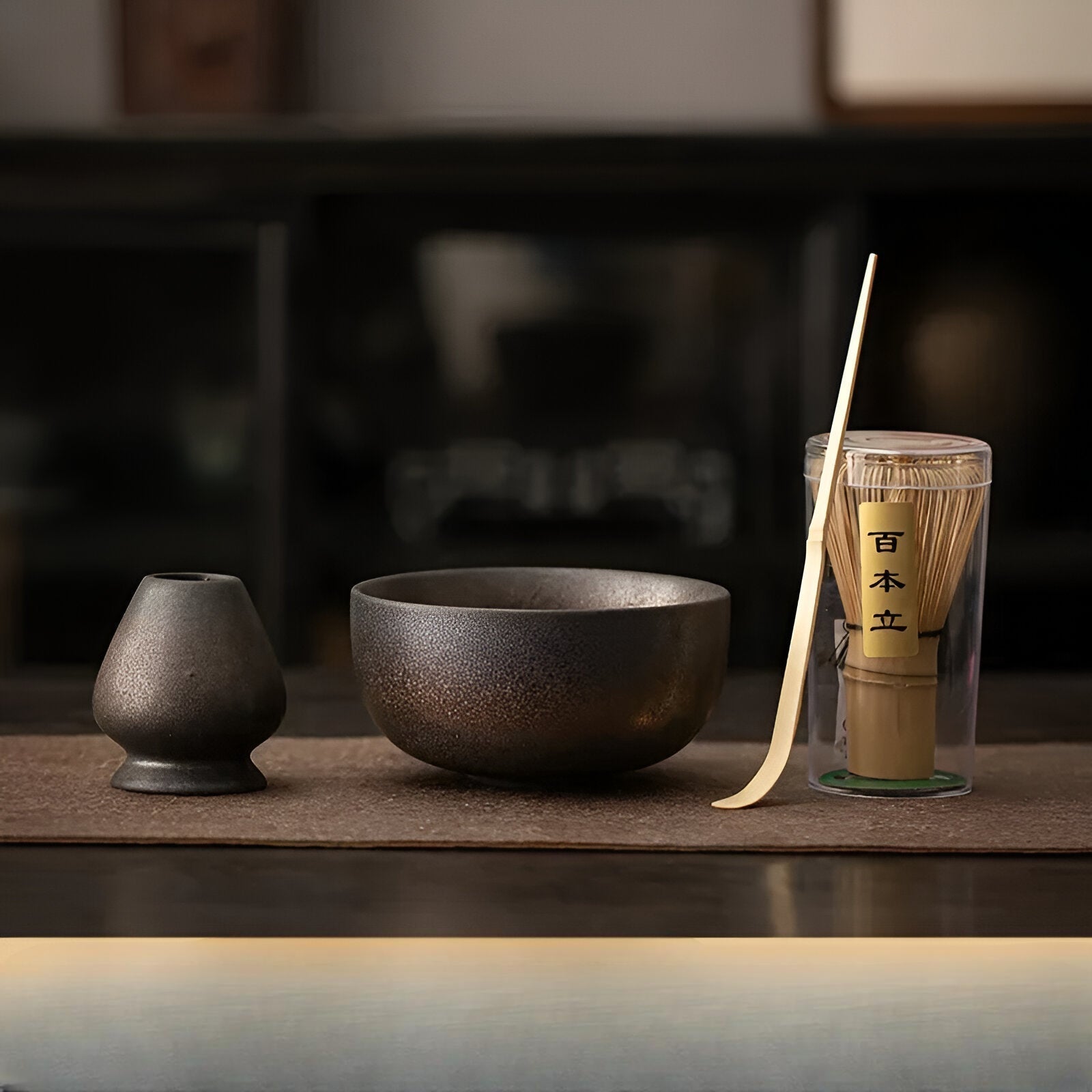 4-Piece Matcha Tea Set with Bamboo Whisk | Perfect for Traditional Tea Ceremony