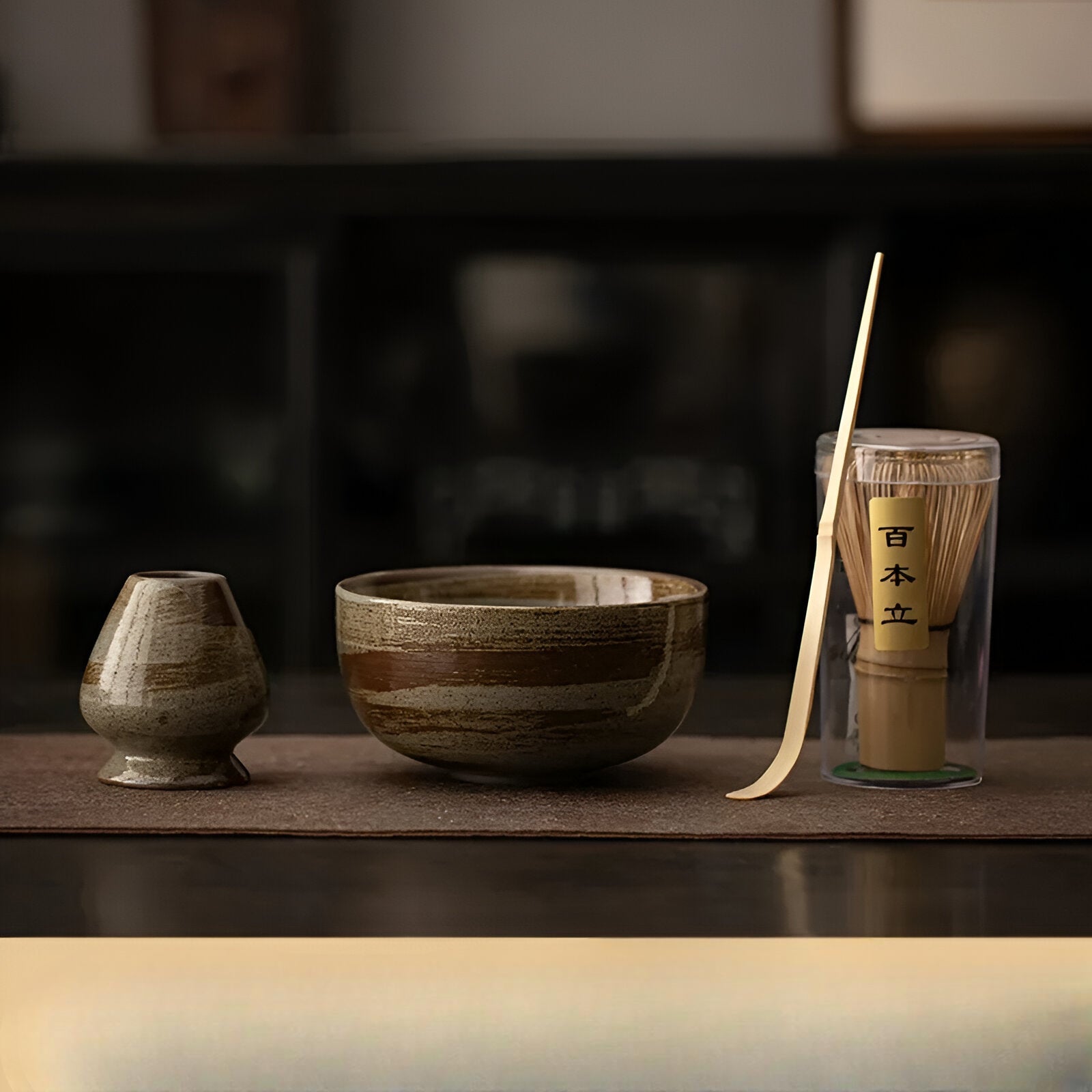 4-Piece Matcha Tea Set with Bamboo Whisk | Perfect for Traditional Tea Ceremony