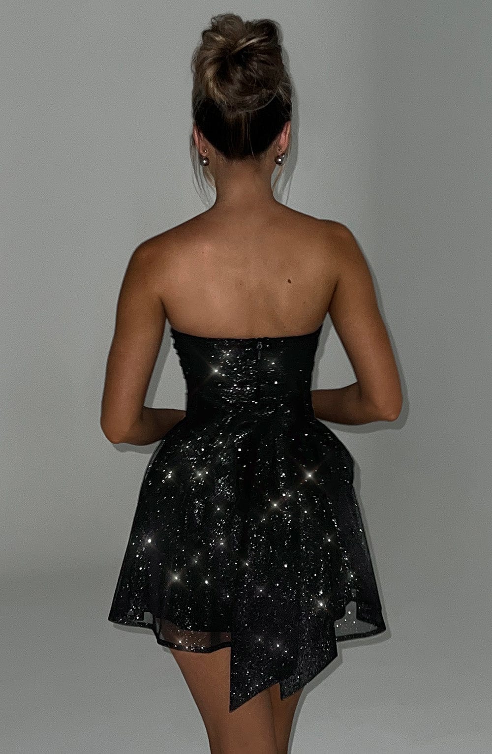 Women’s Strapless Glitter Cocktail Dress | Mini