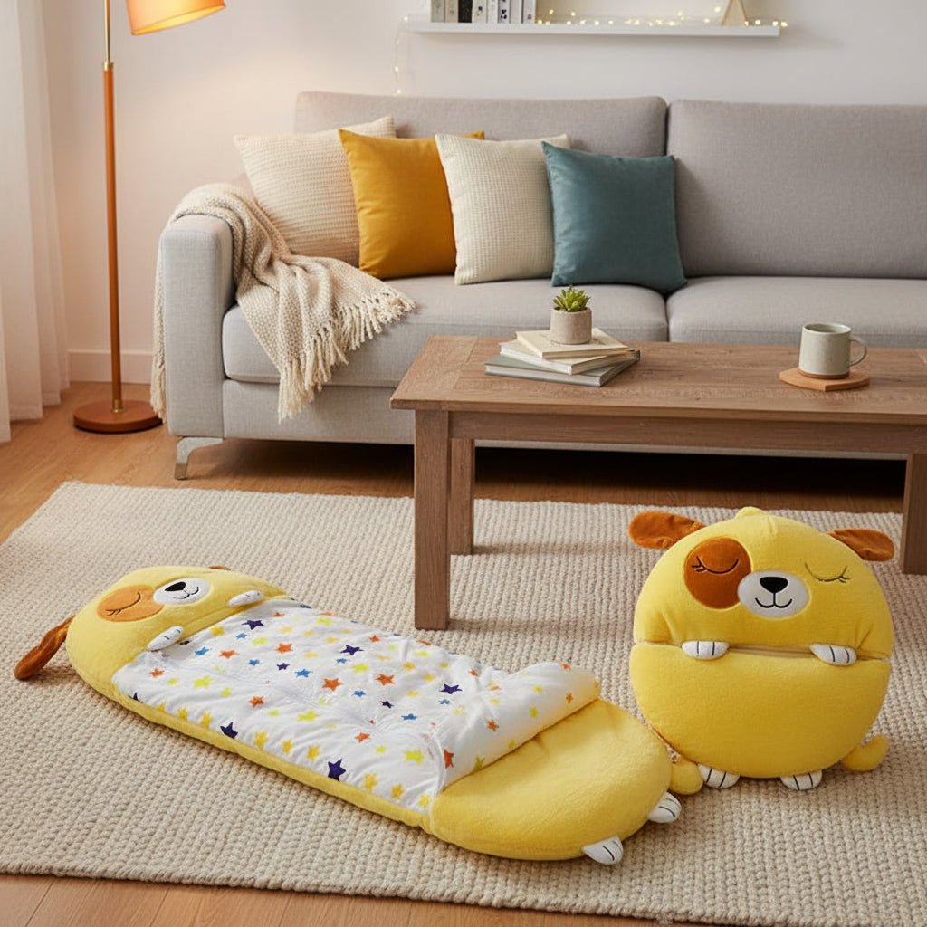 Dual-Function Plush Toy Sleeping Bag for Children