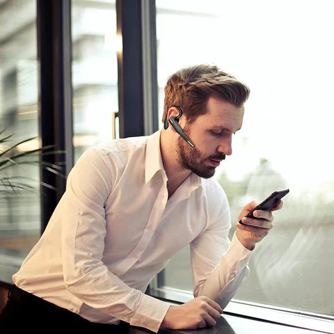 Dual Microphone Wireless Bluetooth 5.1 Noise-Cancelling Trucker Headset/Earpiece