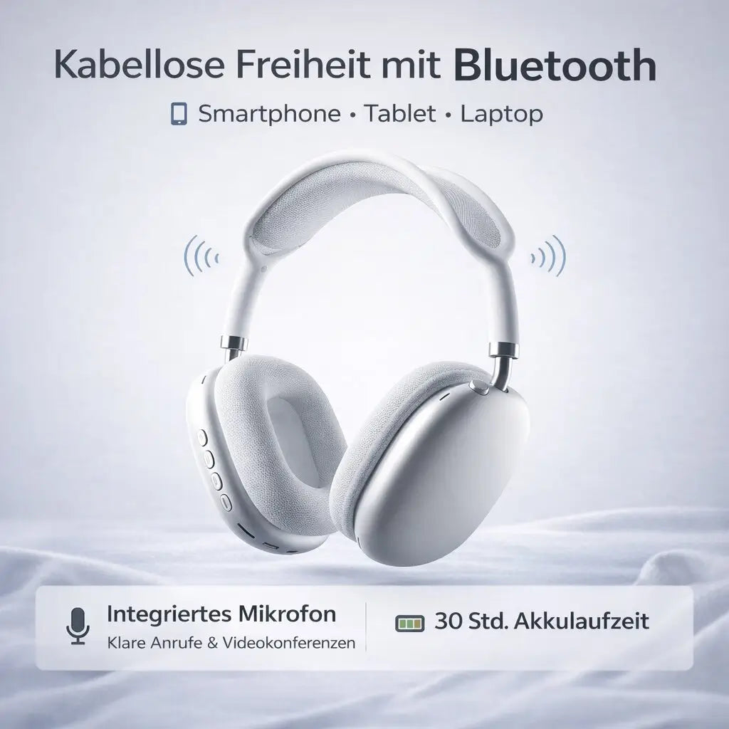 Over-Ear Bluetooth Headphones with Active Noise Cancellation (ANC)