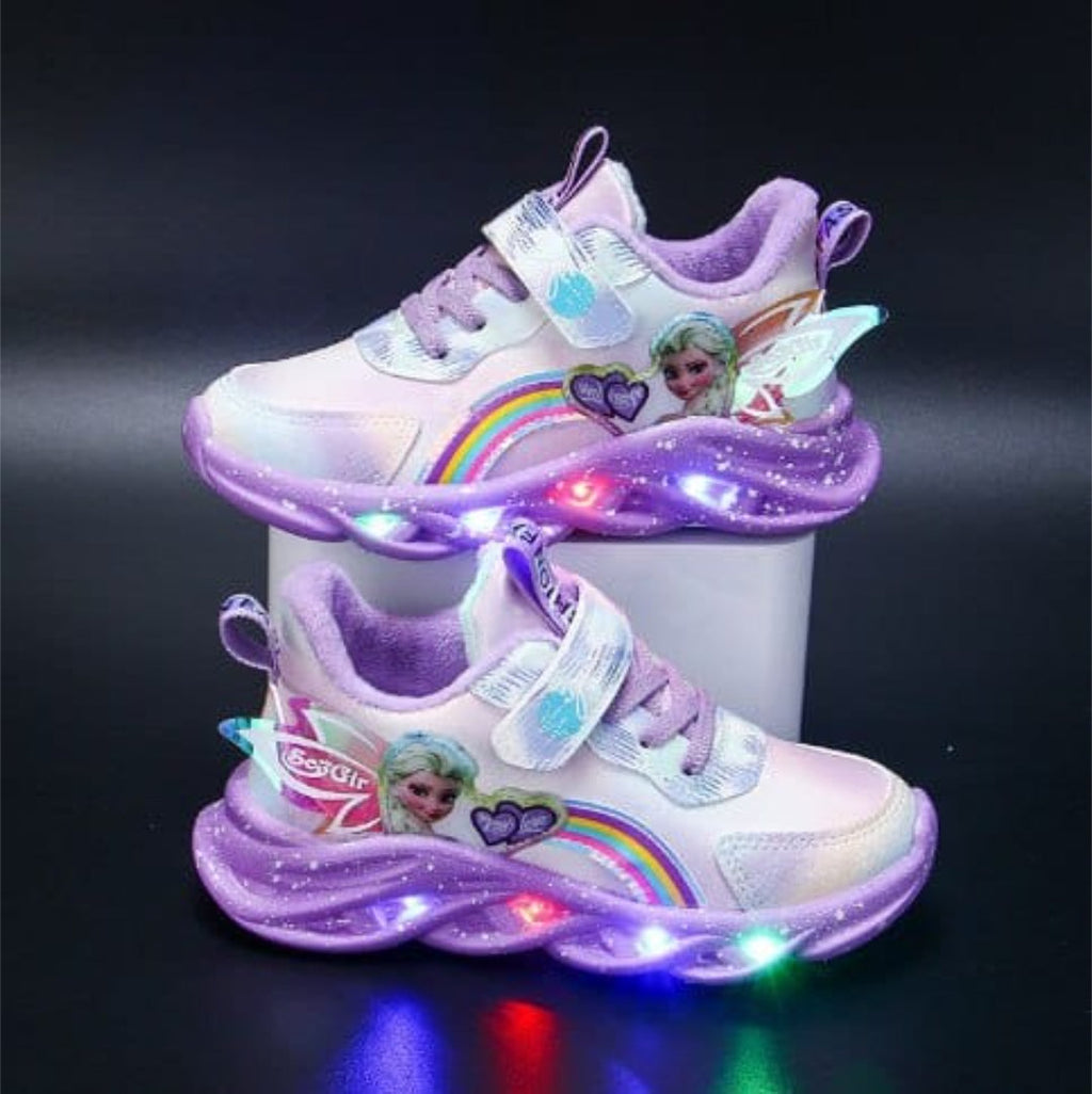 LED Light-Up Sneakers for Kids - Princess Design