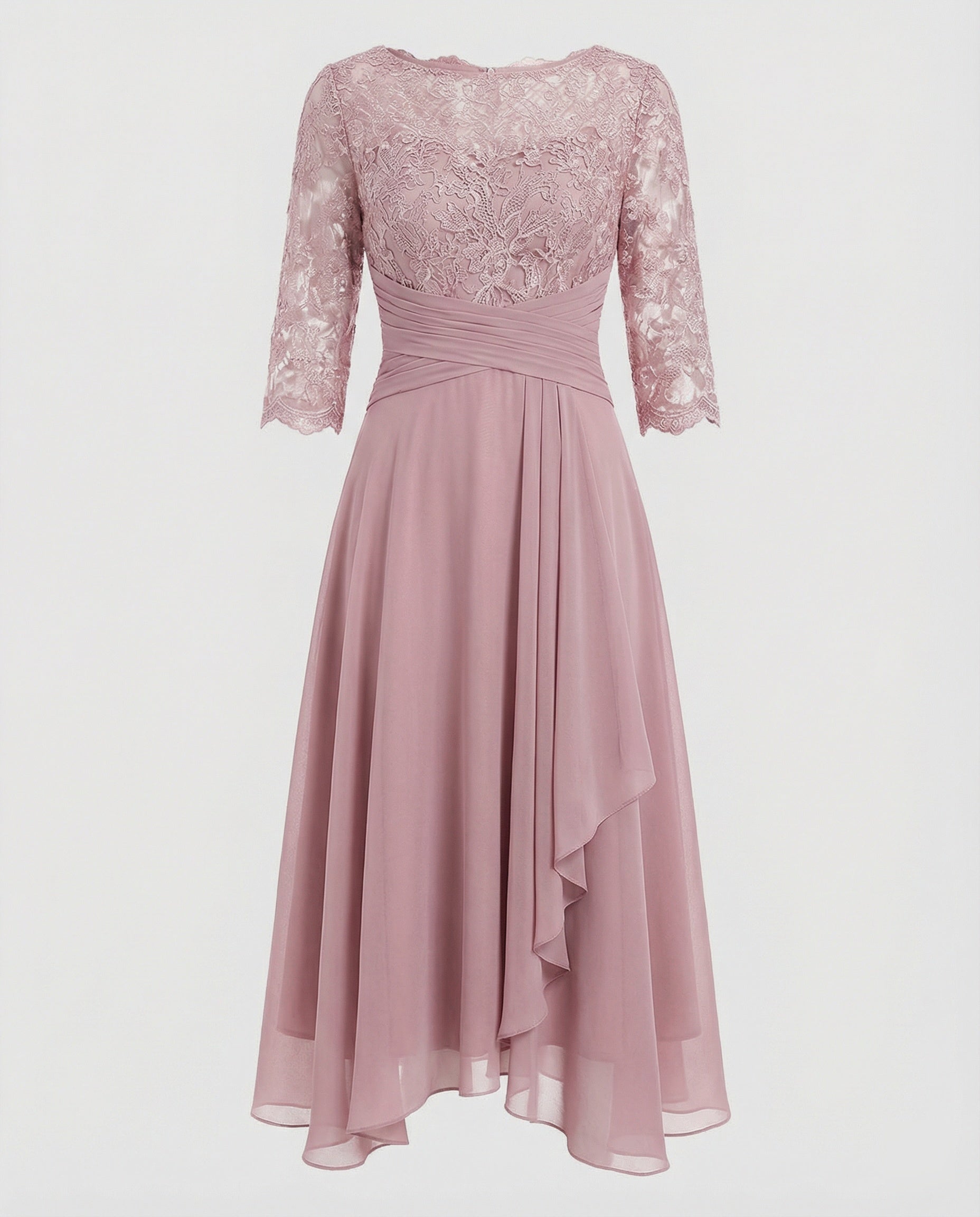 Women's Midi Evening Dress | 3/4 Sleeves