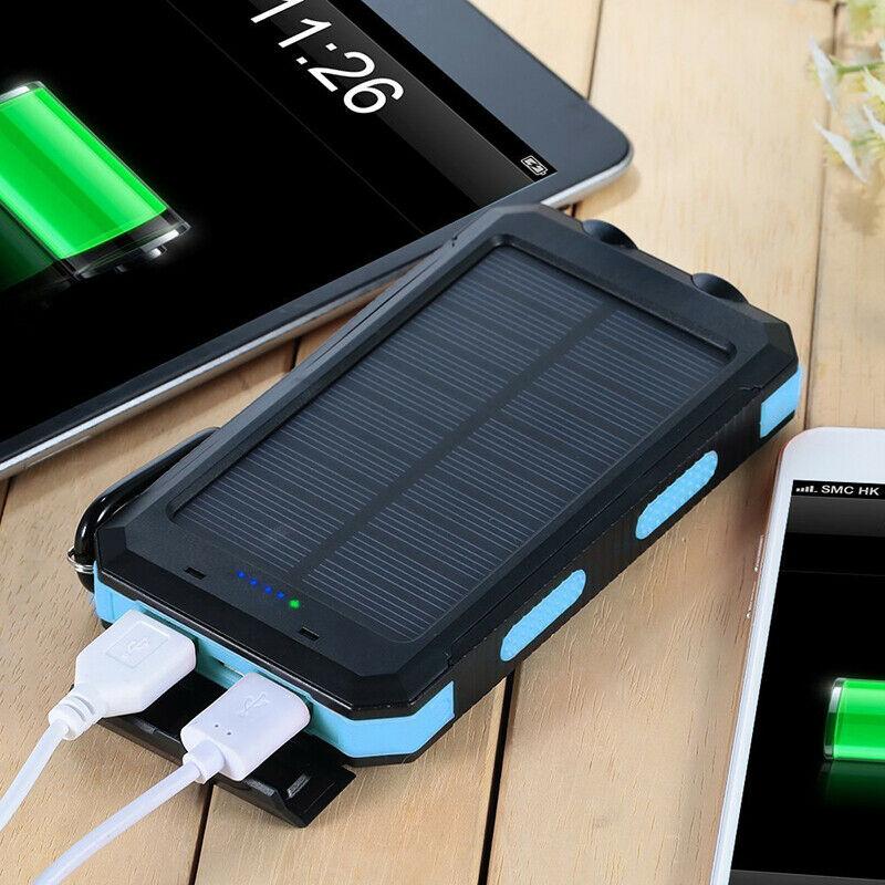 20000mAh Waterproof Solar Power Bank - Portable External Charger