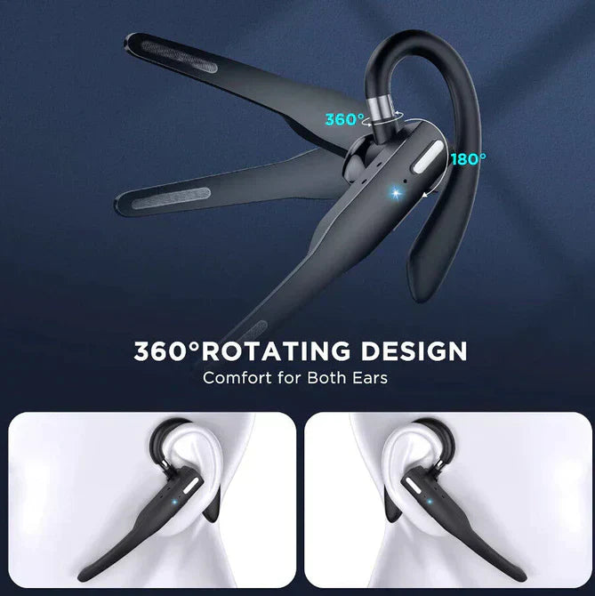 Dual Microphone Wireless Bluetooth 5.1 Noise-Cancelling Trucker Headset/Earpiece