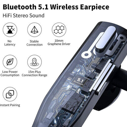 Dual Microphone Wireless Bluetooth 5.1 Noise-Cancelling Trucker Headset/Earpiece