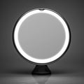 Lighted Round Makeup Mirror with 10x Magnification