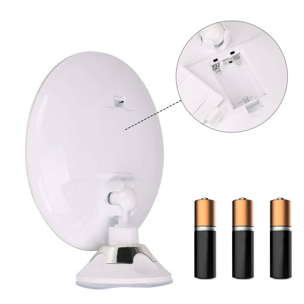 Lighted Round Makeup Mirror with 10x Magnification