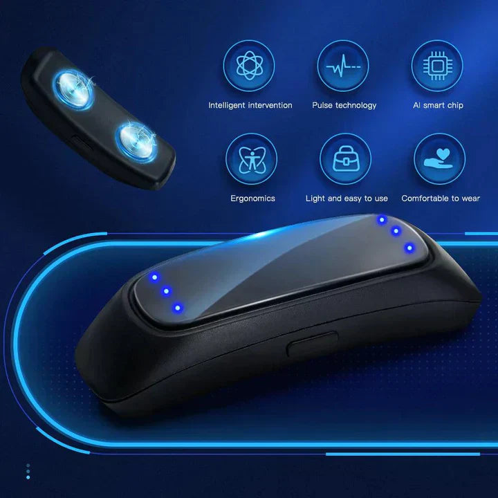 Rechargeable Portable Smart Anti-Snoring Device with EMS Pulse for Comfortable Sleep and Sleep Apnea Relief