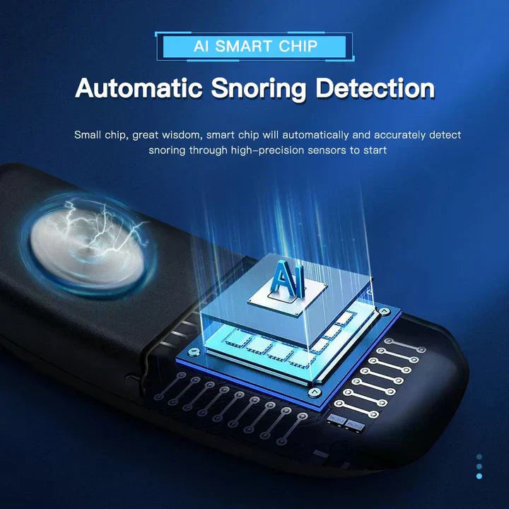 Rechargeable Portable Smart Anti-Snoring Device with EMS Pulse for Comfortable Sleep and Sleep Apnea Relief