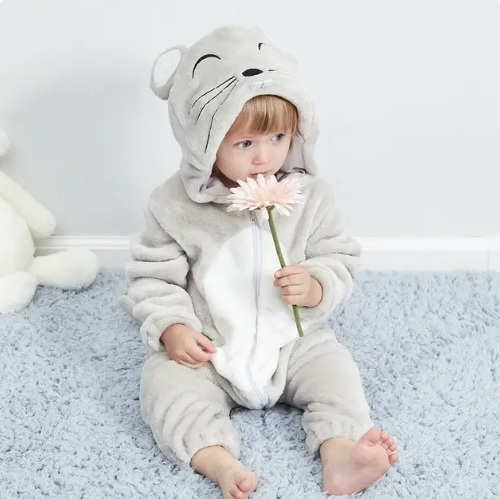 Infant Fleece Romper | Cozy Animal Onesie
