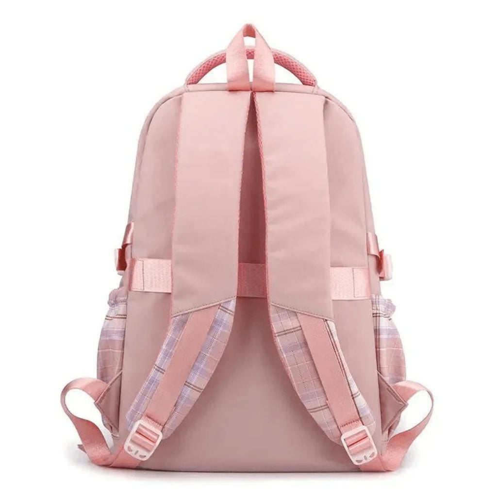 Roomy School Backpack with Stitch Pattern