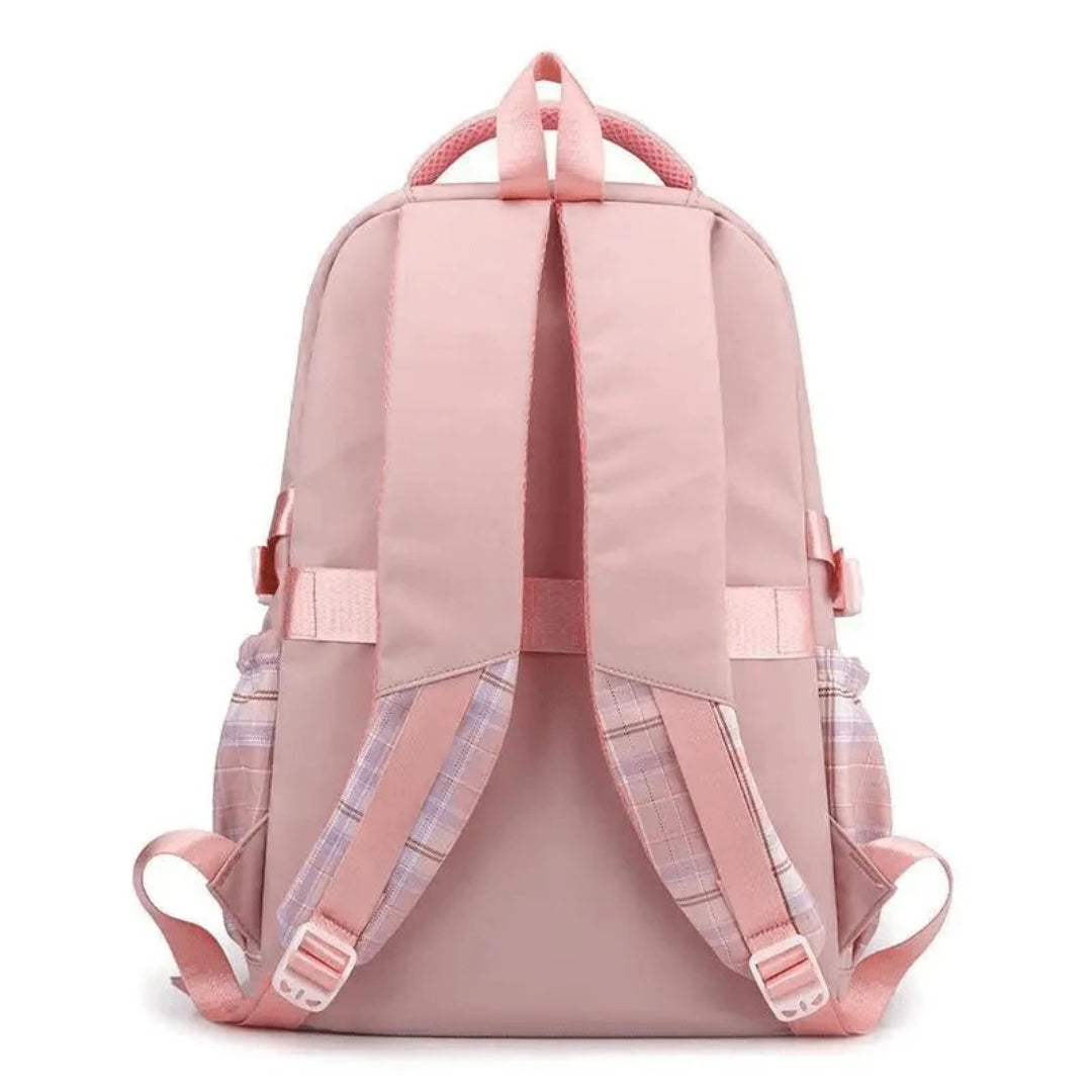 Roomy School Backpack with Stitch Pattern